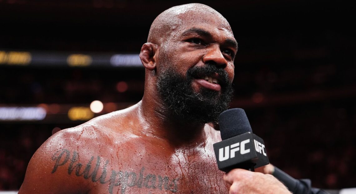 Jon Jones speaks after his UFC 309 win over Stipe Miocic