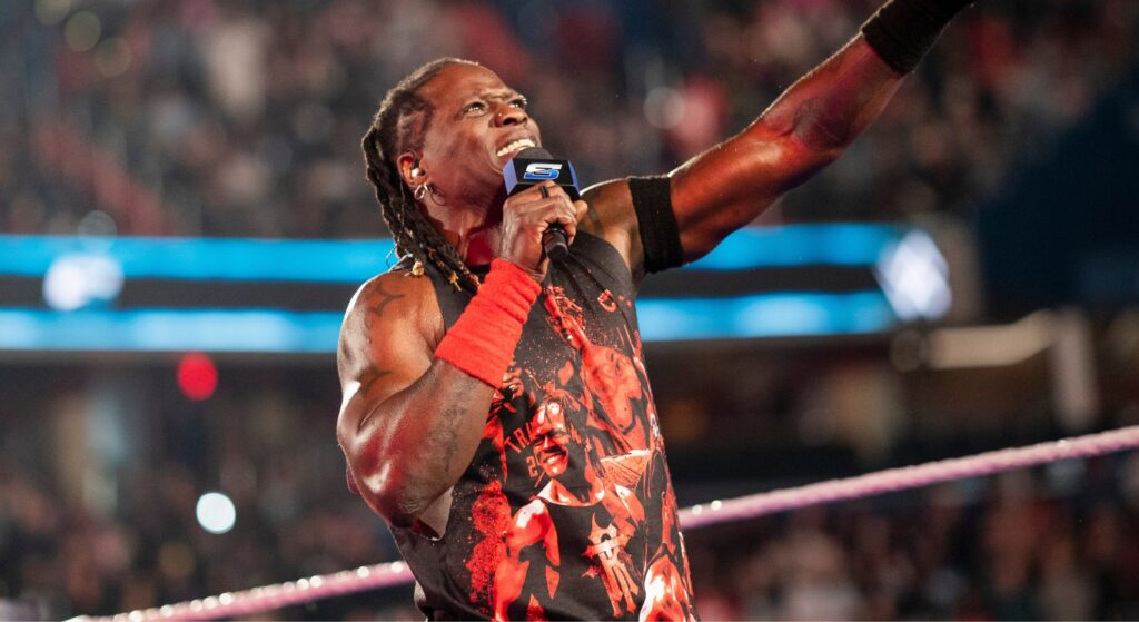 R-Truth makes his entrance on the February 14 episode of SmackDown