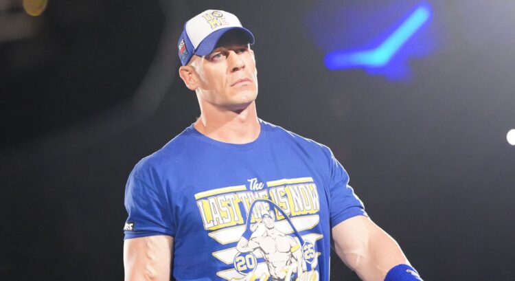 John Cena makes his entrance at WWE Backlash in St Louis, Missouri