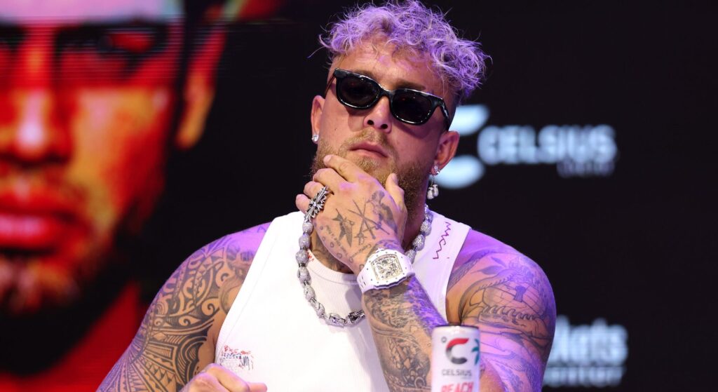 Jake Paul looks on during the press conference for his fight with Julio Cesar Chavez Jr