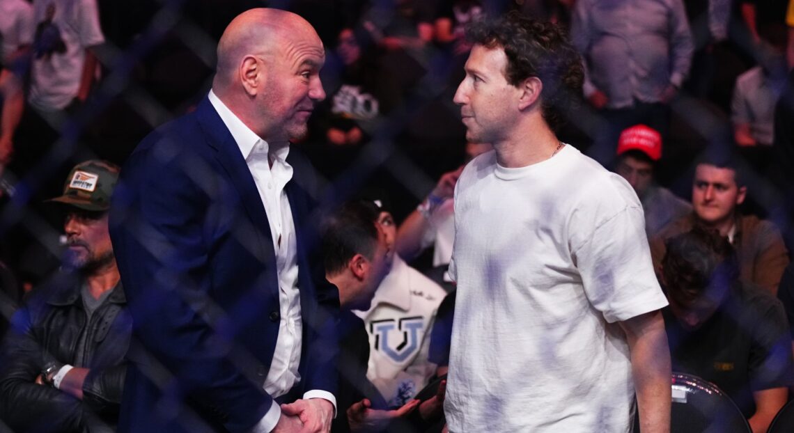 Dana White speaks with Mark Zuckerberg at UFC 300