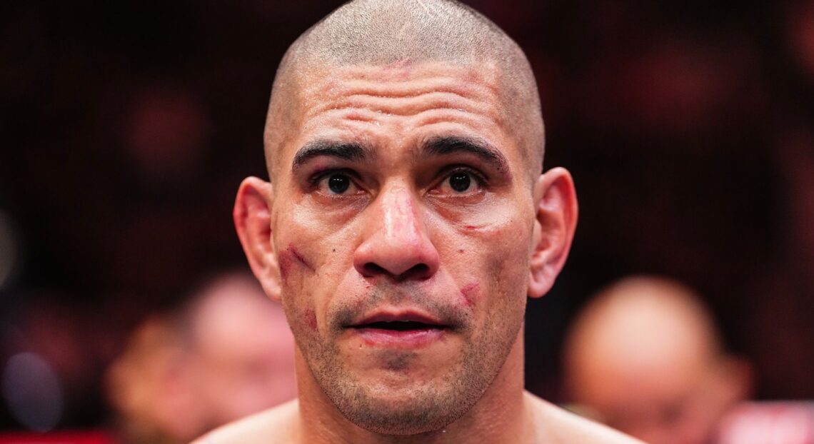 Alex Pereira reacts after his UFC 313 fight with Magomed Ankalaev