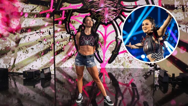 AJ Lee making her WWE return in 2025 with an inset of Lyra Valkyria