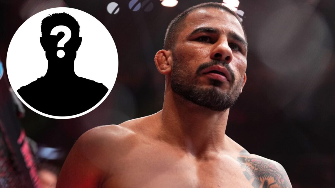 Alexandre Pantoja enters the Octagon ahead of his UFC 310 fight with Kai Asakura, inset mystery icon