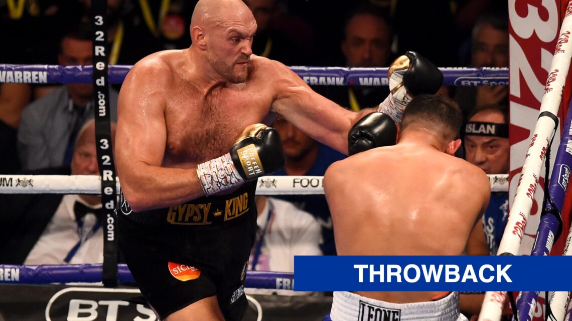 Tyson Fury lands a punch on Sefer Seferi during their heavyweight clash in 2018