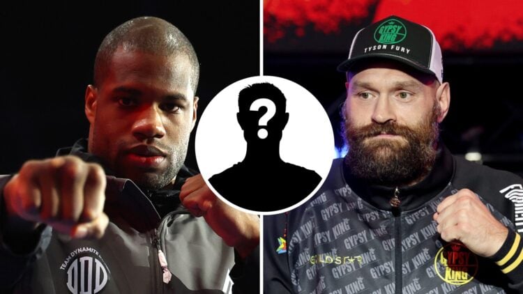 Daniel Dubois (left) trains ahead of his IBF World Heavyweight Title fight against Joseph Parker, Tyson Fury (right) poses ahead of Oleksandr Usyk ...