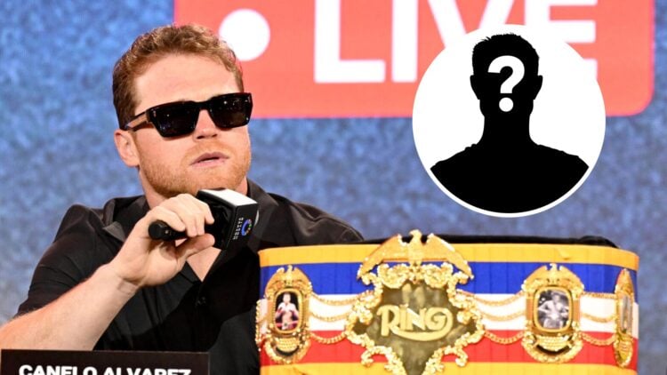 Canelo Alvarez (left) speaks at media conference for Terence Crawford fight