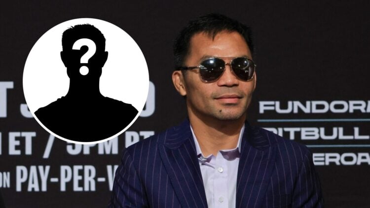 Manny Pacquiao (left) speaks at press conference for Mario Barrios fight