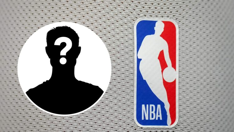 A detailed view of the NBA logo