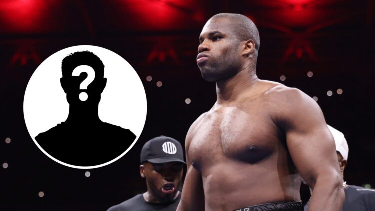 Daniel Dubois (right) enters the ring following his ring-walk