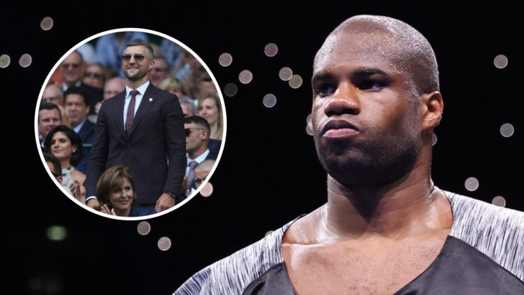 Carl Froch (left) introduced at Centre Court, Daniel Dubois (right) enters the ring following his ring-walk