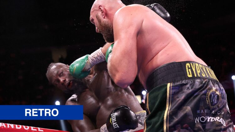 Tyson Fury lands a brutal punch on Deontay Wilder during their WBC Heavyweight title fight