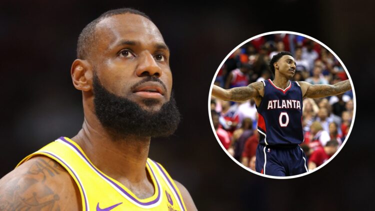 LeBron James (left) of the LA Lakers and Jeff Teague (right) of the Atlanta Hawks.