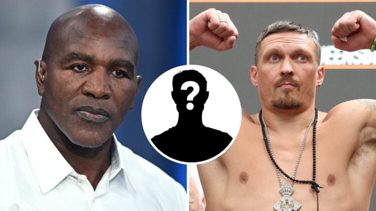 Evander Holyfield (left) visits Fox Business' "Making Money With Charles Payne", Oleksandr Usyk (right) weighs-in