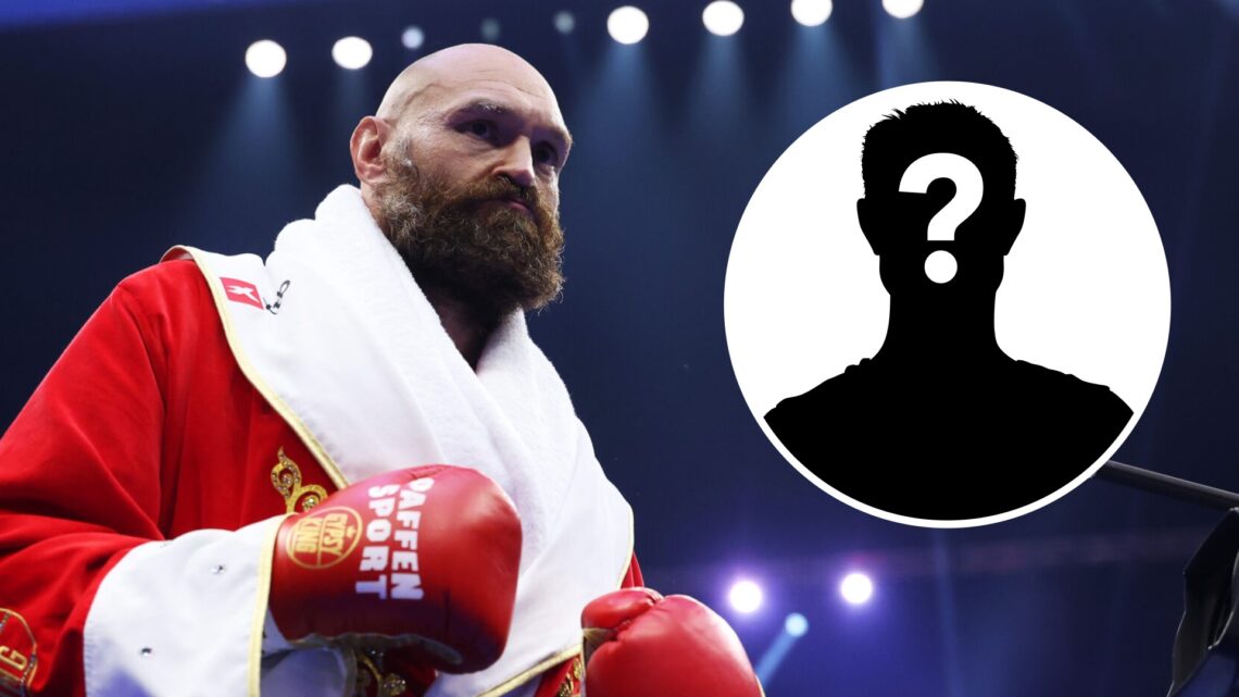 Tyson Fury (left) looks on ahead of the Oleksandr Usyk fight