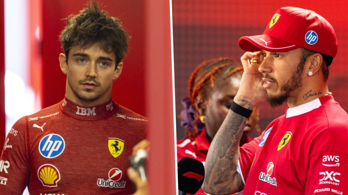 Charles Leclerc (left) and Lewis Hamilton (right) of Ferrari