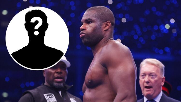 Daniel Dubois (right) looks on as he enters the ring prior to the IBF World Heavyweight Title fight
