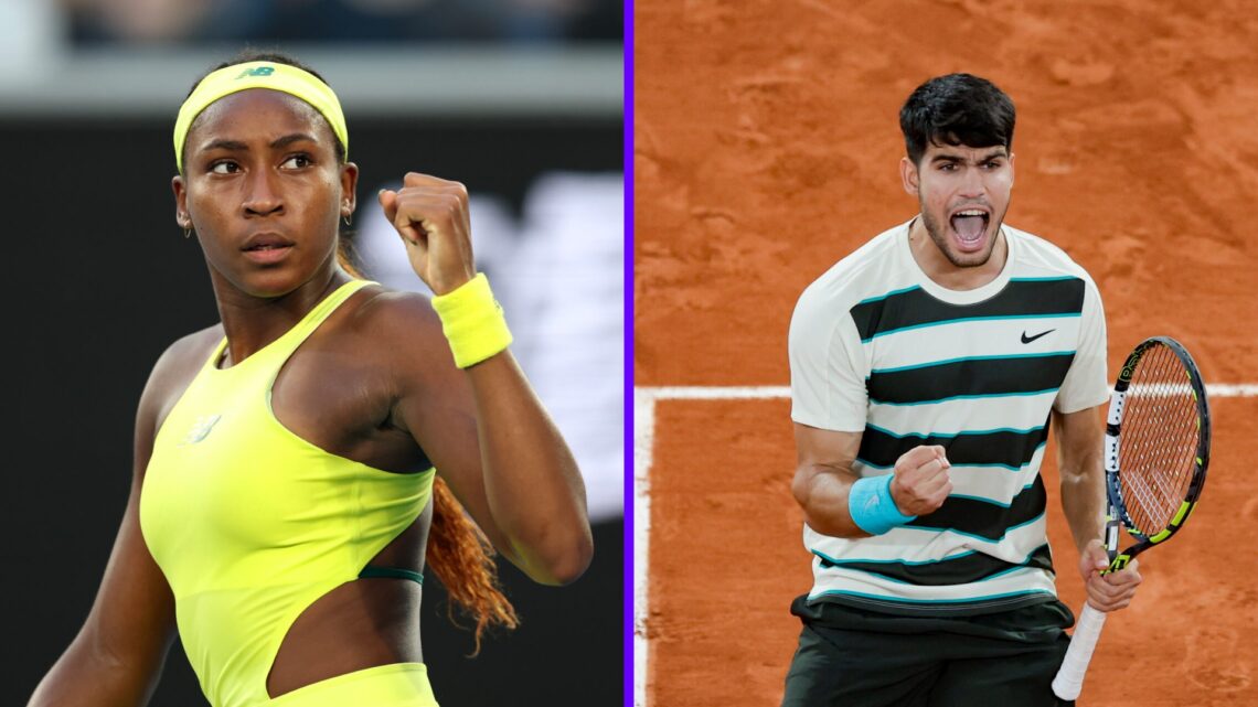 Carlos Alcaraz and Coco Gauff at the 2025 Roland Garros