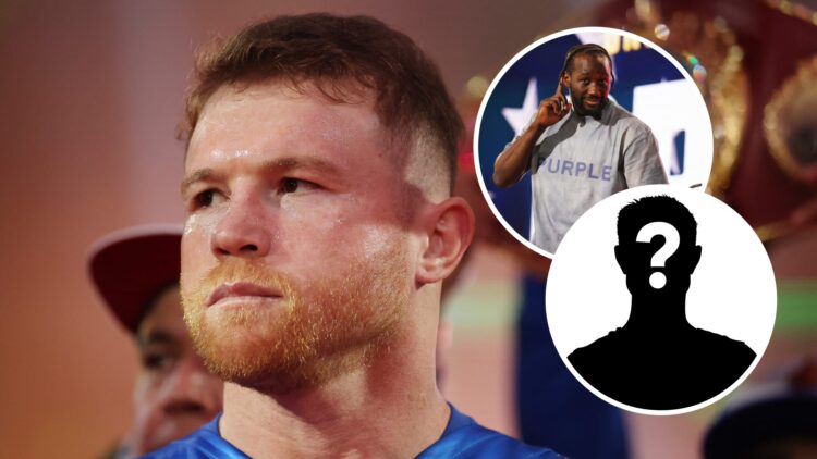 Terence Crawford (right) attends the Canelo Álvarez vs. Terence Crawford Press Conference, Canelo Alvarez (left) prepares to face William Scull