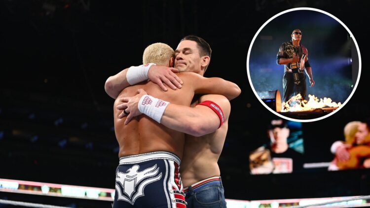 John Cena and Cody Rhodes embracing in the ring after their WWE SummerSlam match