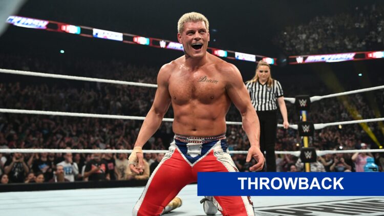 Cody Rhodes during his WWE Championship match with AJ Styles at Backlash in 2024