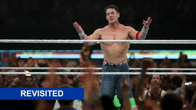 John Cena after losing his WWE Championship to Cody Rhodes at SummerSlam 2025