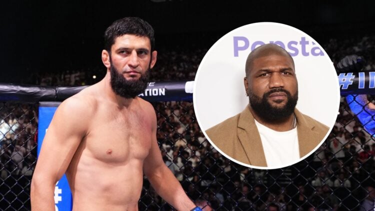 Rampage Jackson (right) attends premiere, Khamzat Chimaev (left) of Russia prepares to face Robert Whittaker