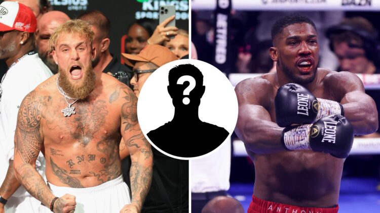 Anthony Joshua (right) celebrates victory after knocking out Robert Helenius, Jake Paul (left) screams after weigh-in