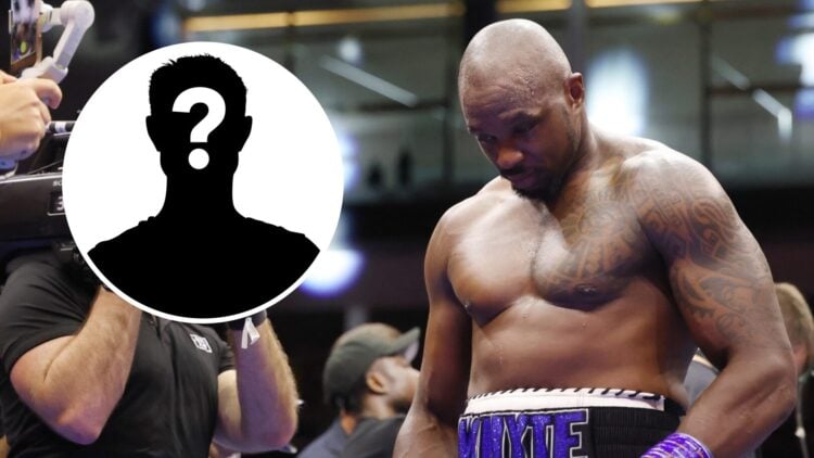 Dillian Whyte (right) looks at the canvas following knockout loss to Moses Itauma