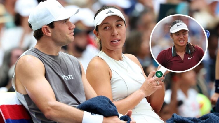 Jack Draper and Jessica Pegula during doubles at the US Open