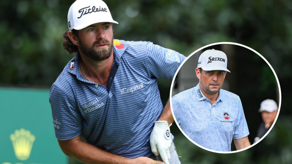 Keegan Bradley (right) and Cameron Young (left) at the 2025 Tour Championships