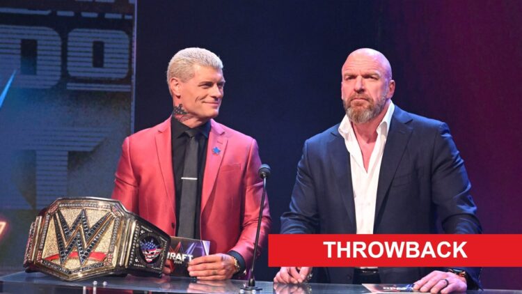 Cody Rhodes and Triple H making the first-round draft picks on WWE SmackDown in 2024