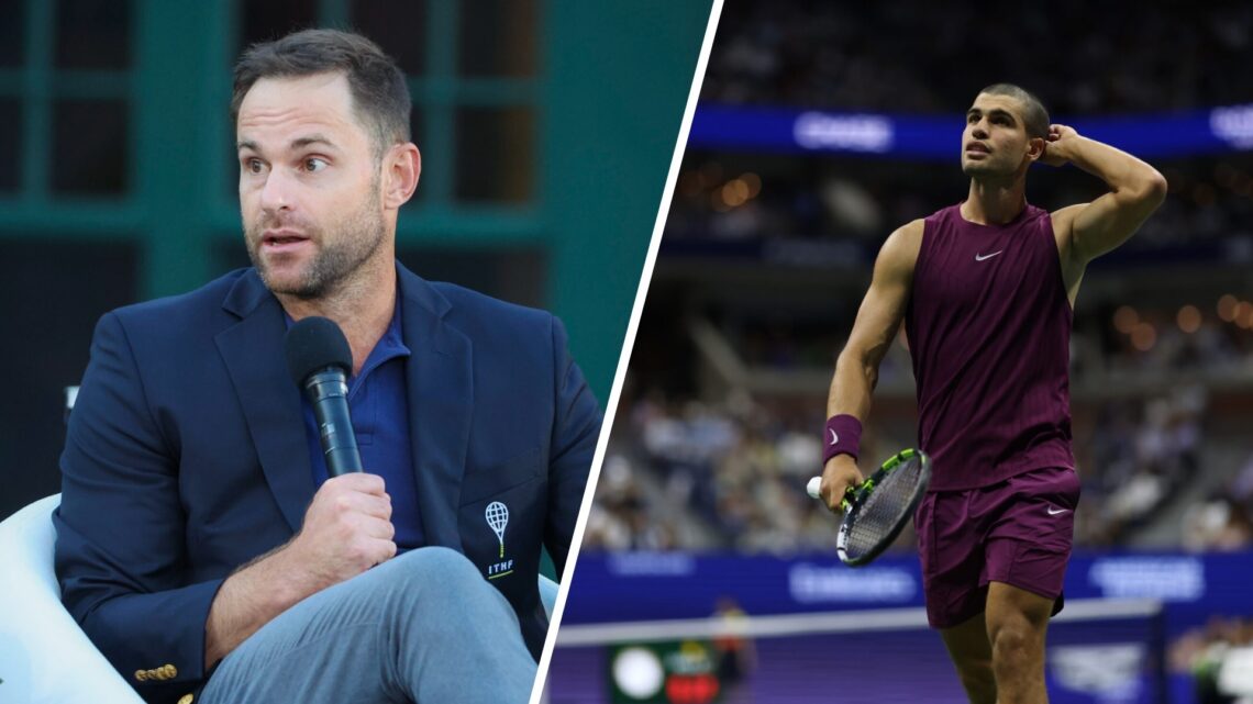 Andy Roddick at Maria Sharapova's Hall of Fame induction and Carlos Alcaraz playing at the 2025 US Open