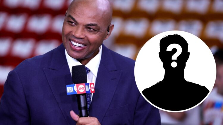 Charles Barkley on air for the NBA on TNT (left) and a mystery person (right)