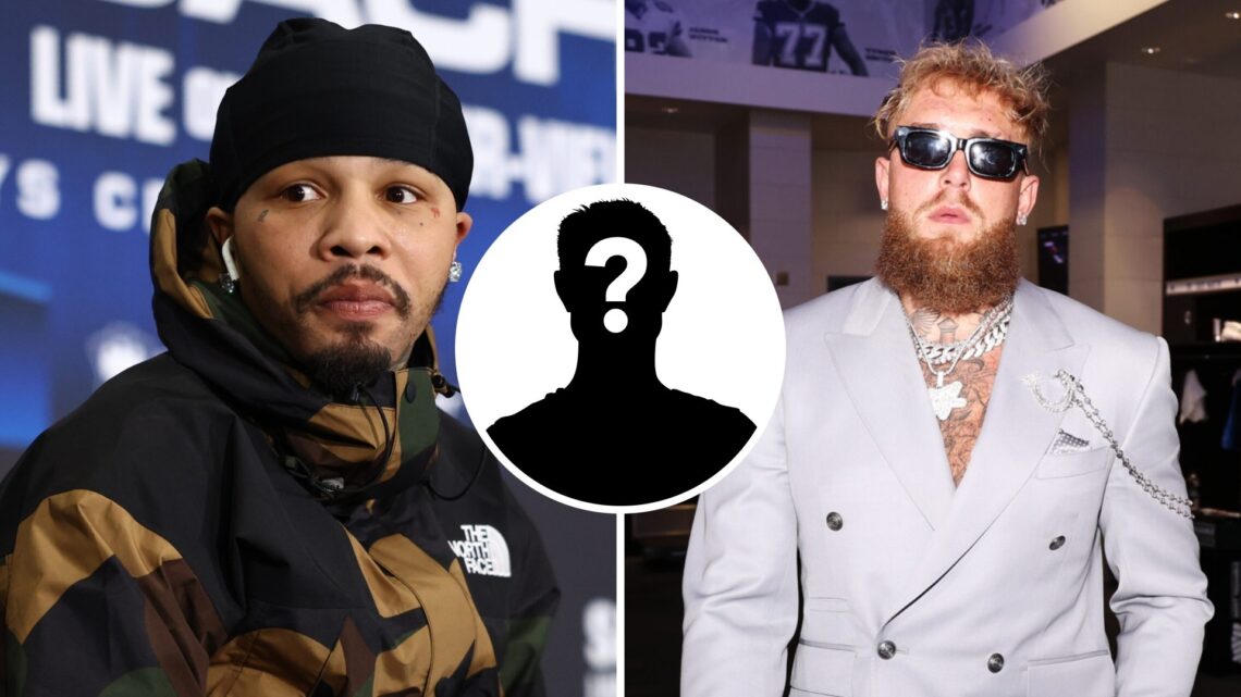 Gervonta Davis (left) looks on at Lamont Roach press conference, Jake Paul (right) poses in suit ahead of Mike Tyson fight