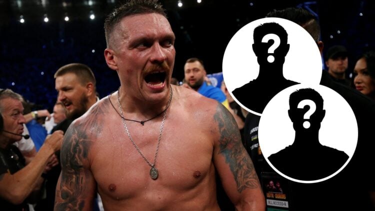 Oleksandr Usyk celebrates win over Daniel Dubois