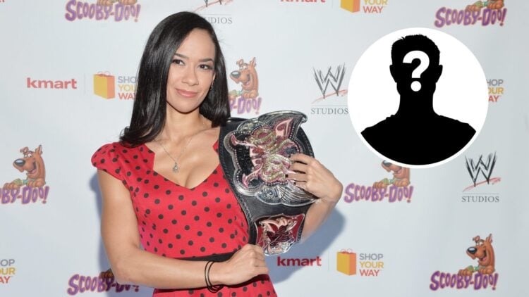AJ Lee at the premiere for WWE's Scooby-Doo! WrestleMania Mystery in 2014