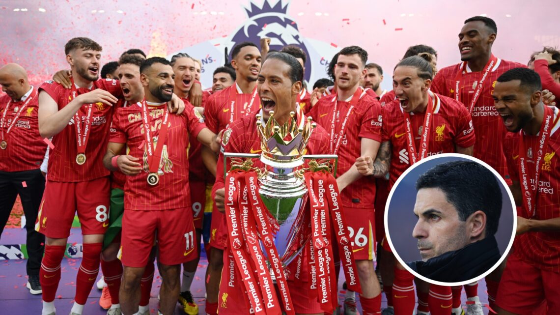 Virgil van Dijk lifts the Premier League trophy after champions Liverpool played Crystal Palace on the final day of the season, Mikel Arteta looks ...