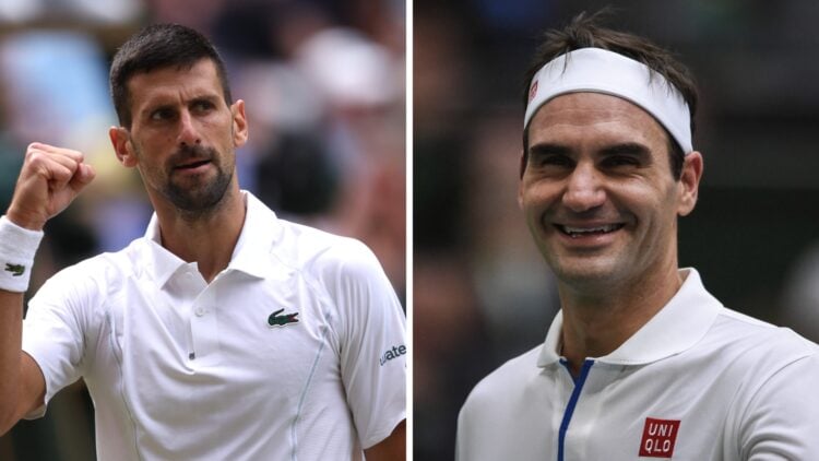 Roger Federer and Novak Djokovic at Wimbledon